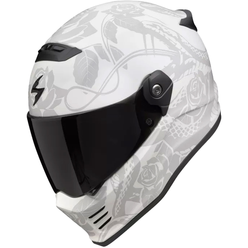 Casco moto integrale Scorpion Covert FX Dragon grigio-argento opaco