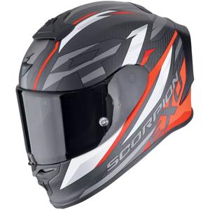 Casco moto integrale Scorpion EXO-R1 EVO CARBON AIR RUNNER nero opaco-rosso