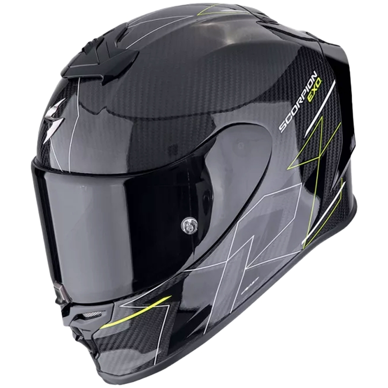 Casco moto integrale Scorpion EXO-R1 EVO CARBON AIR CYNERGY nero-giallo fluo