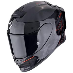 Casco moto integrale Scorpion EXO-R1 EVO CARBON AIR CYNERGY nero-rosso