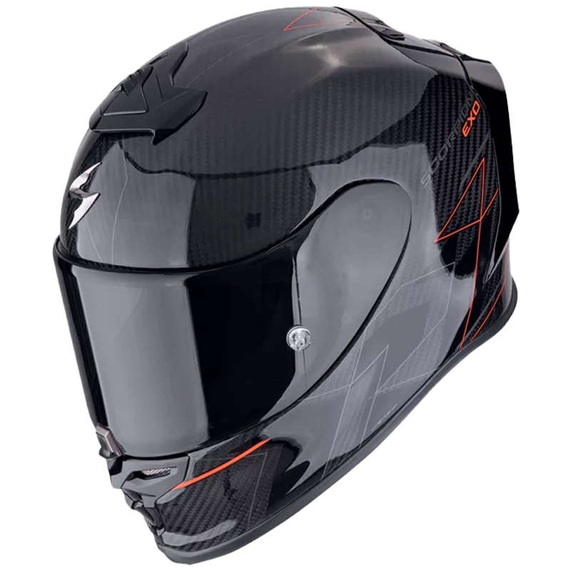 Casco moto integrale Scorpion EXO-R1 EVO CARBON AIR CYNERGY nero-rosso