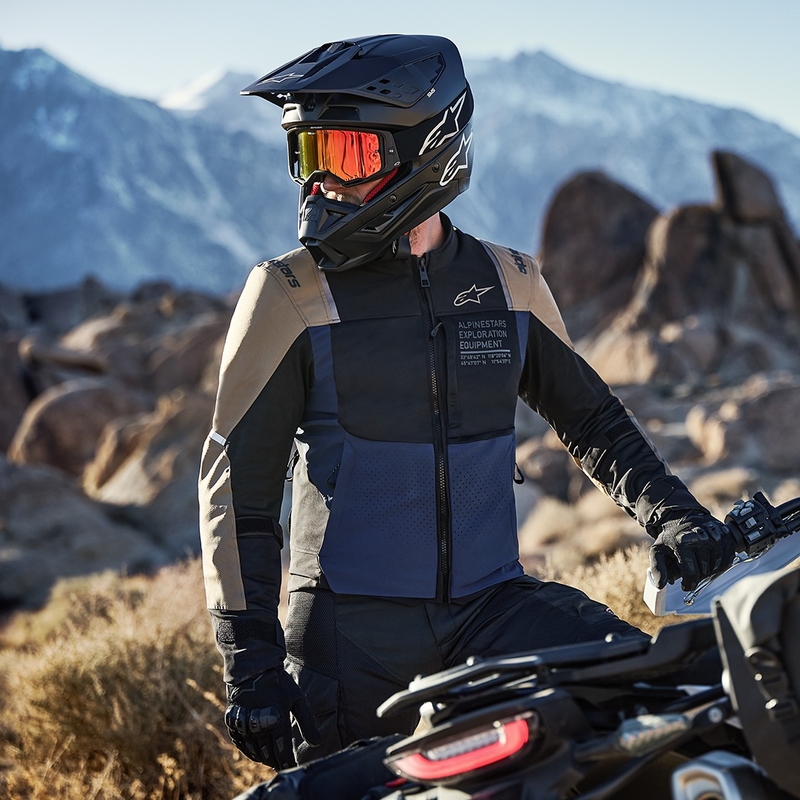 Giacca da moto Alpinestars ST-2 Air blu scuro-cachi scuro-nero