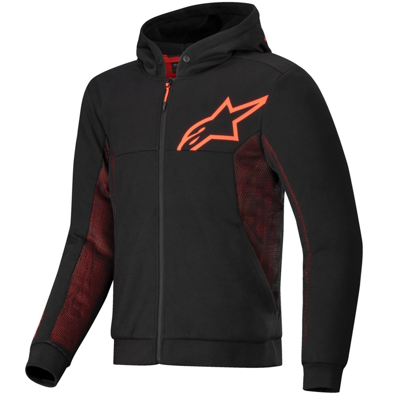 Felpa da moto Alpinestars Chrome Air Sport nera-rossa