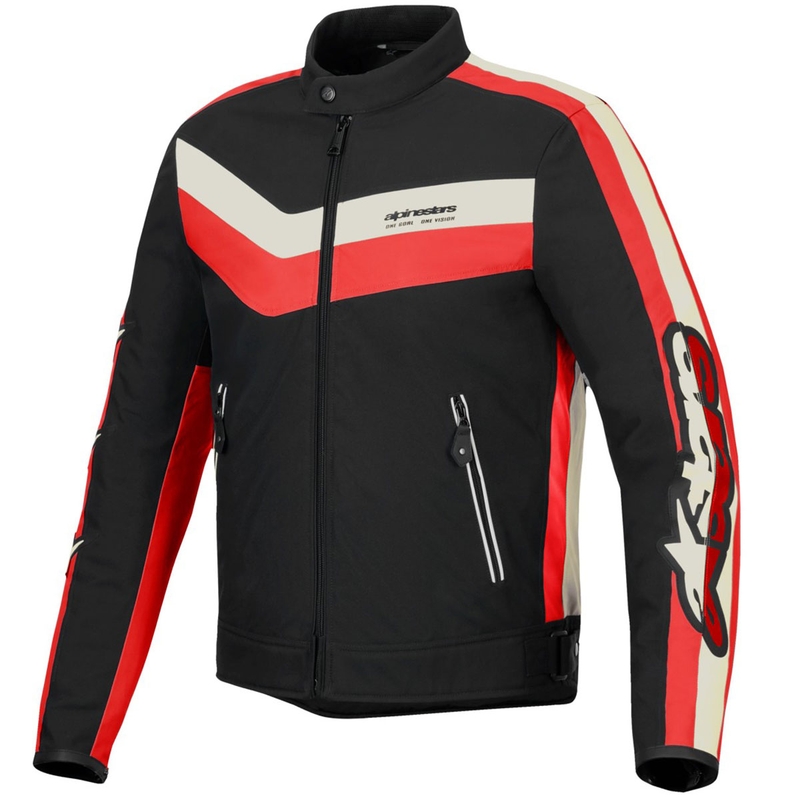 Giacca da moto impermeabile Alpinestars T-Dyno Nero-Rosso-Beige