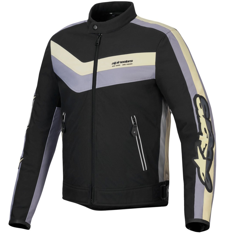 Giacca da moto impermeabile Alpinestars T-Dyno Nero-Grigio scuro-Beige