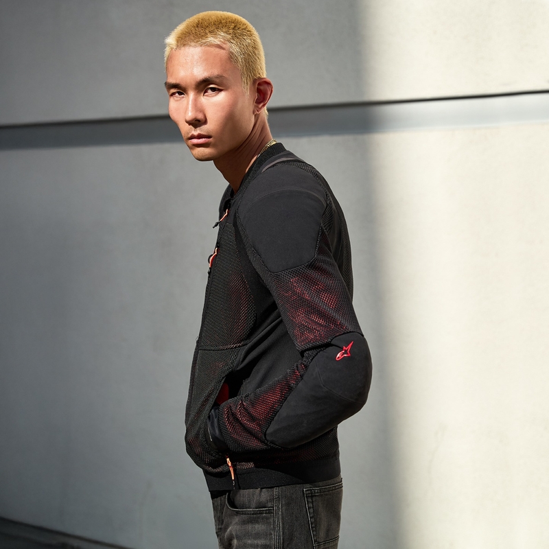 Giacca da moto Alpinestars TROOP-AIR PRO nero-rosso fluo