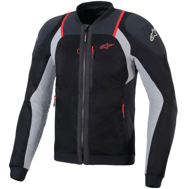 Giacca da moto Alpinestars TROOP-AIR PRO nero-grigio chiaro-rosso