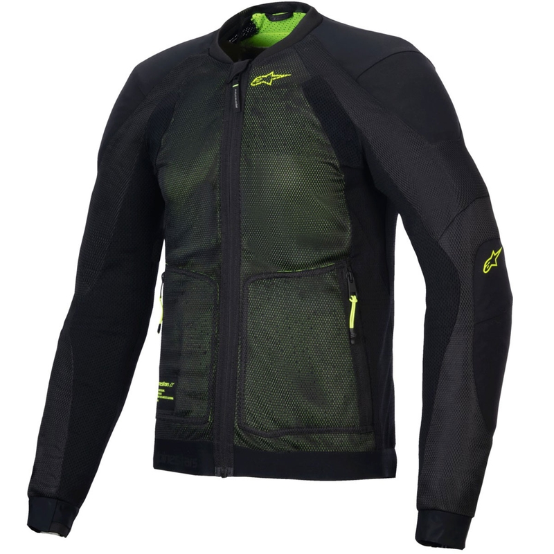 Giacca da moto Alpinestars TROOP-AIR nero-giallo fluo