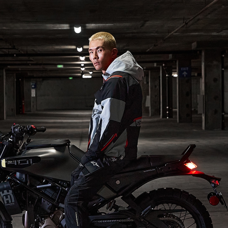 Giacca da moto Alpinestars MOGRESS AIR nero-mandorla-arancione