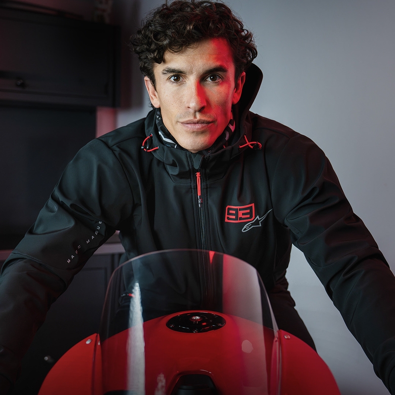 Felpa da moto Alpinestars RADIUM TECH HOODIE MM93 nera-rossa-grigia