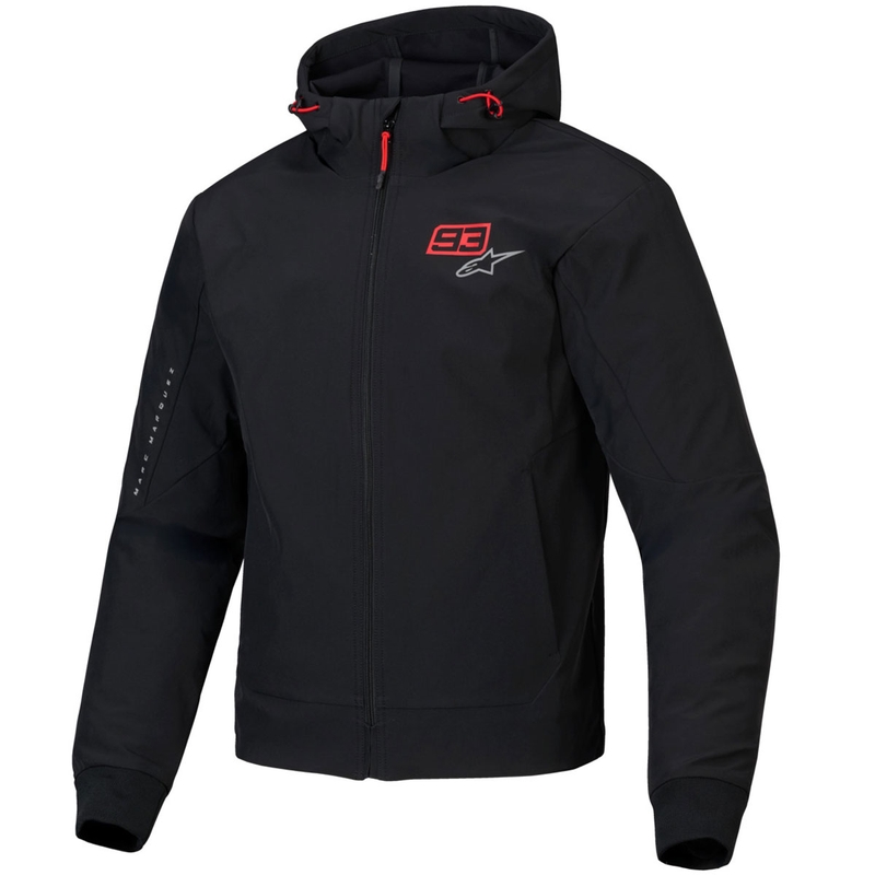 Felpa da moto Alpinestars RADIUM TECH HOODIE MM93 nera-rossa-grigia