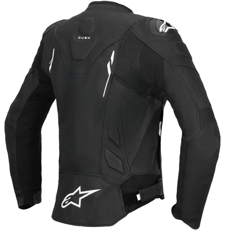 Giacca da moto in pelle da donna Alpinestars Stella Dusk nera-bianca