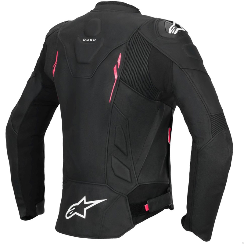 Giacca da moto in pelle da donna Alpinestars Stella Dusk nera-rosa-bianca