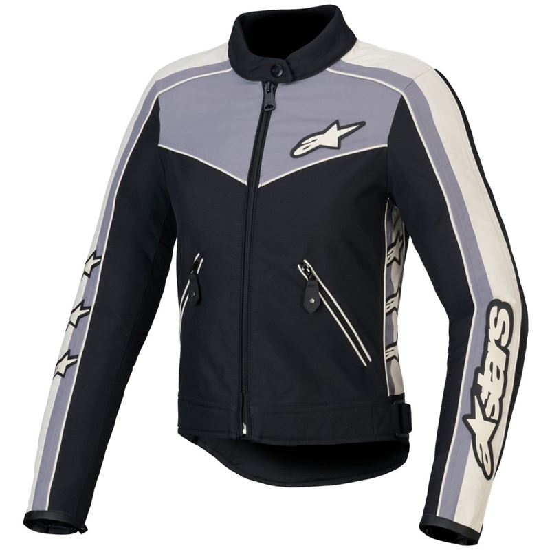 Alpinestars Stella T-Dyno Giacca da moto da donna resistente all'acqua Nero-Grigio scuro-Grigio-Beige