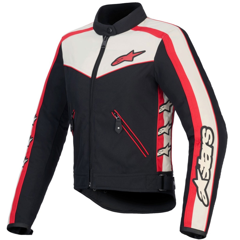 Alpinestars Stella T-Dyno Giacca da moto da donna resistente all'acqua Nero-Beige-Rosso