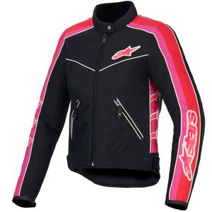 Alpinestars Stella T-Dyno Giacca da moto da donna resistente all&#39;acqua Nero-Rosso-Rosa