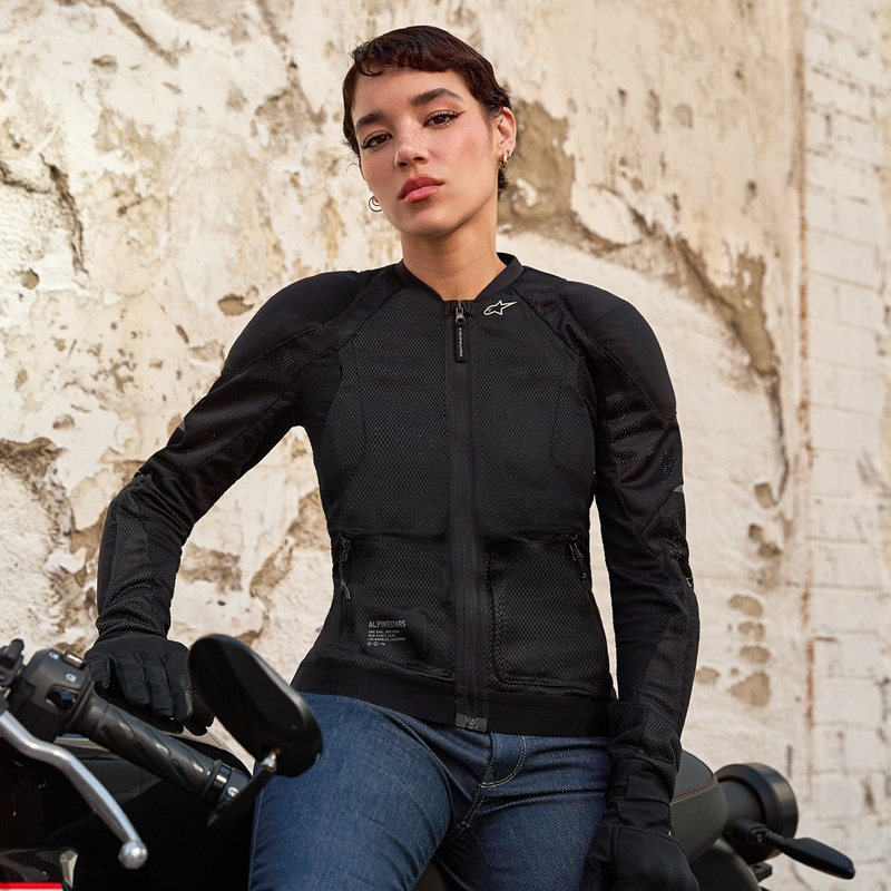Giacca da moto da donna Alpinestars STELLA TROOP-AIR nera-nera