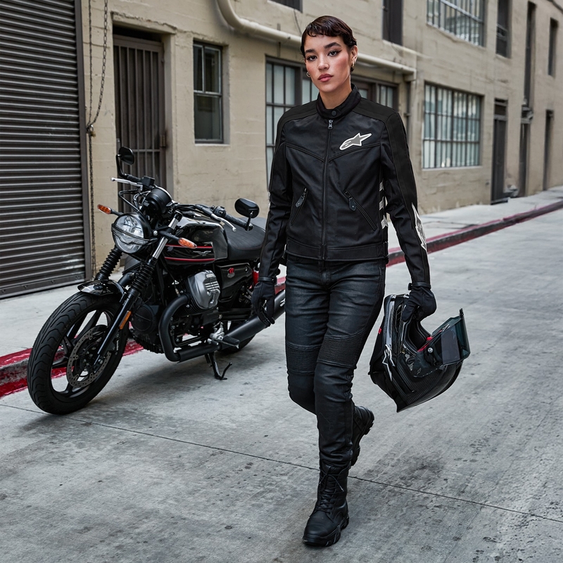 Giacca da moto Alpinestars STELLA T-DYNO AIR da donna nera-bianca