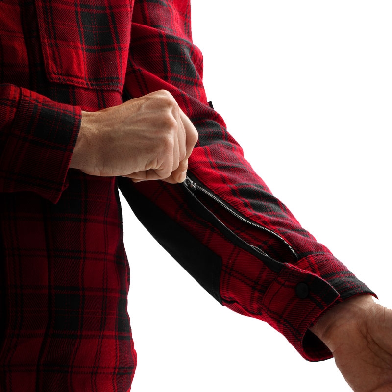 Maglietta da motociclista Rebelhorn Shifter nera-rossa