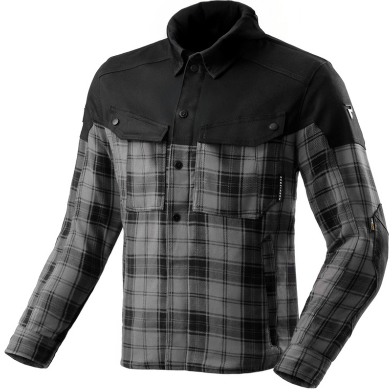 Maglietta da motociclista Rebelhorn Shifter nera-grigia