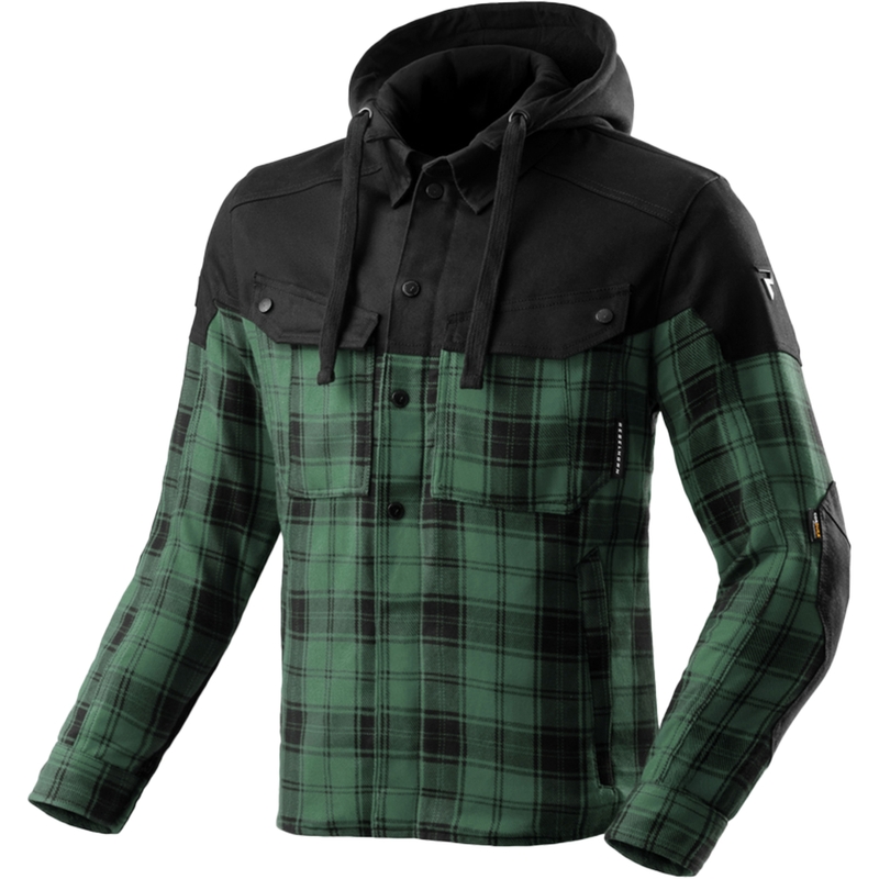 Maglietta da motociclista Rebelhorn Shifter nera-verde