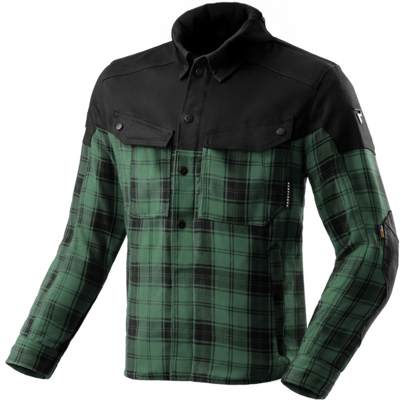 Maglietta da motociclista Rebelhorn Shifter nera-verde