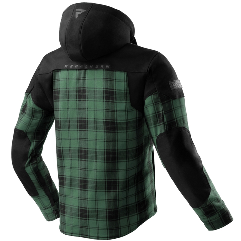 Maglietta da motociclista Rebelhorn Shifter nera-verde