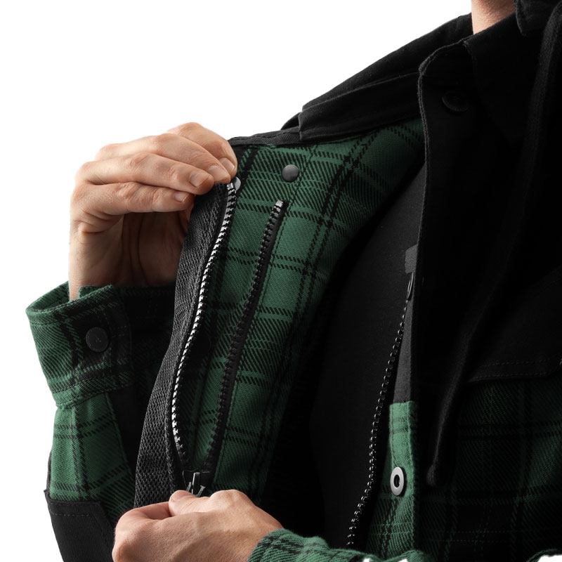 Maglietta da motociclista Rebelhorn Shifter nera-verde