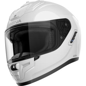 Casco integrale da moto SENA con cuffie Phantom, bianco