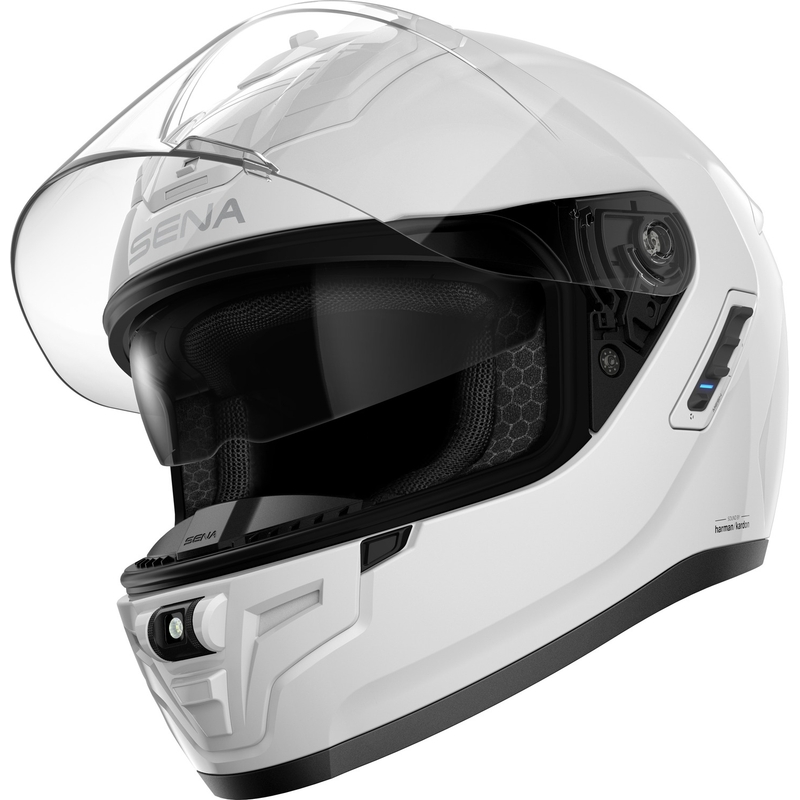 Casco integrale da moto SENA con cuffie Phantom, bianco