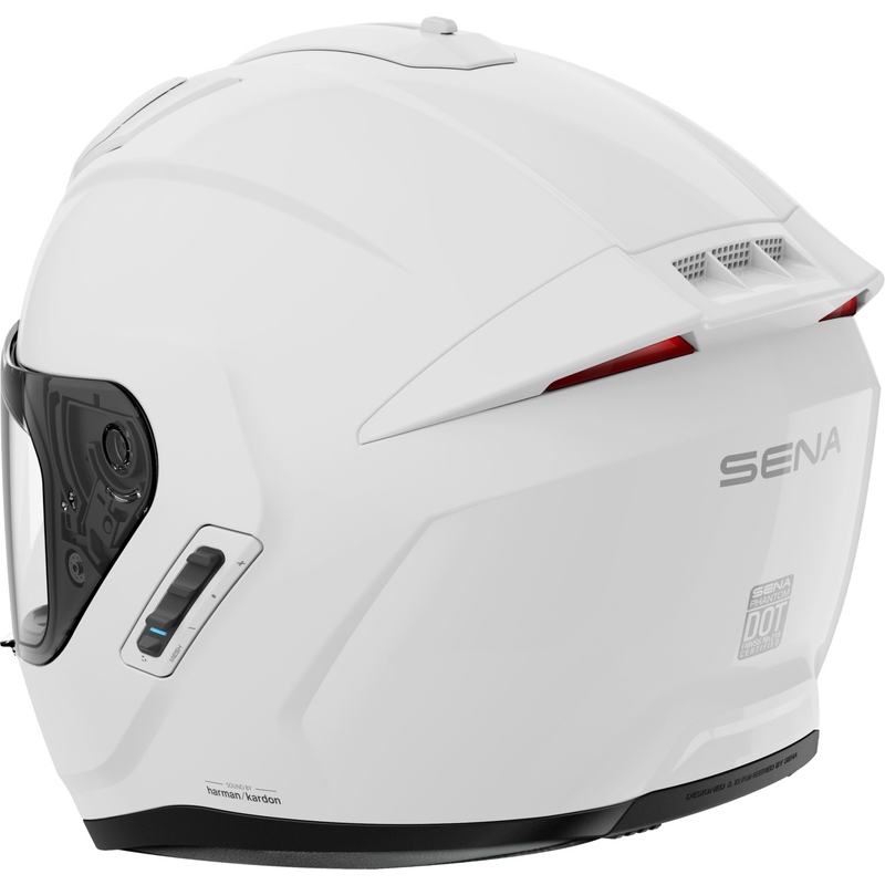 Casco integrale da moto SENA con cuffie Phantom, bianco