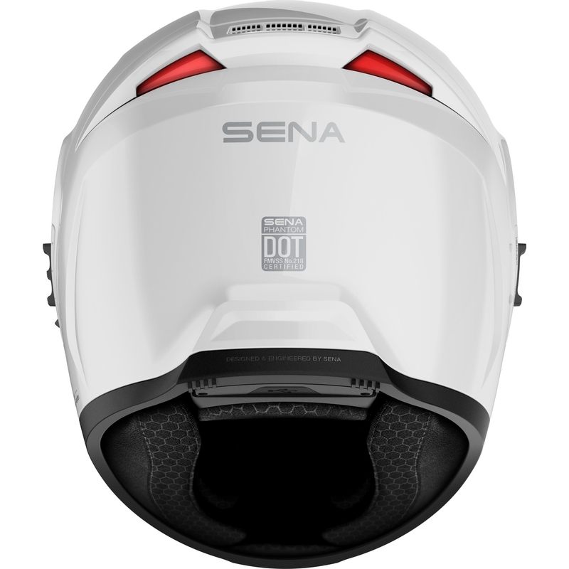 Casco integrale da moto SENA con cuffie Phantom, bianco