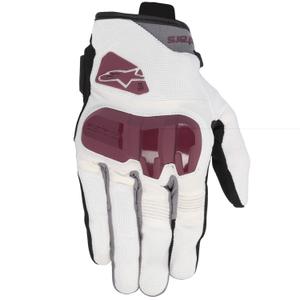 Guanti da moto da donna Alpinestars Chrom V2 bianco sporco-viola