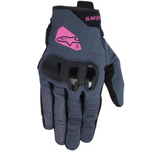 Guanti da moto Alpinestars Chrom V2 da donna grigio scuro-nero-viola