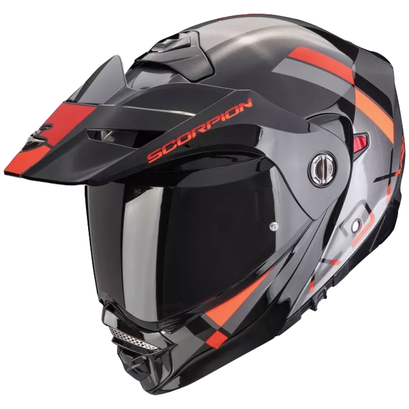 Casco moto ribaltabile Scorpion ADX-2 GALANE argento-nero-rosso Saldi