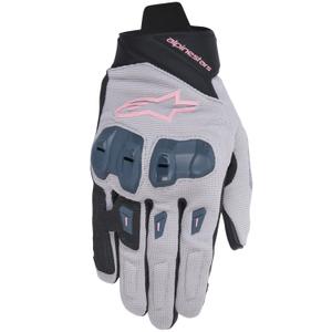 Guanti da moto Alpinestars STELLA SP X 1 da donna grigio-nero-grigio scuro-rosa