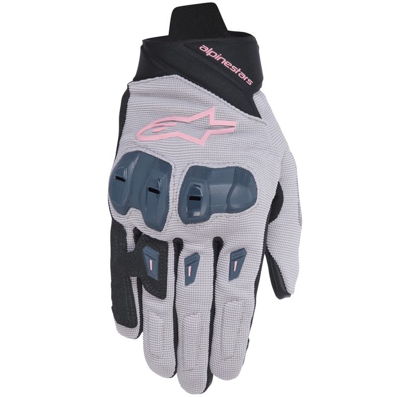 Guanti da moto Alpinestars STELLA SP X 1 da donna grigio-nero-grigio scuro-rosa