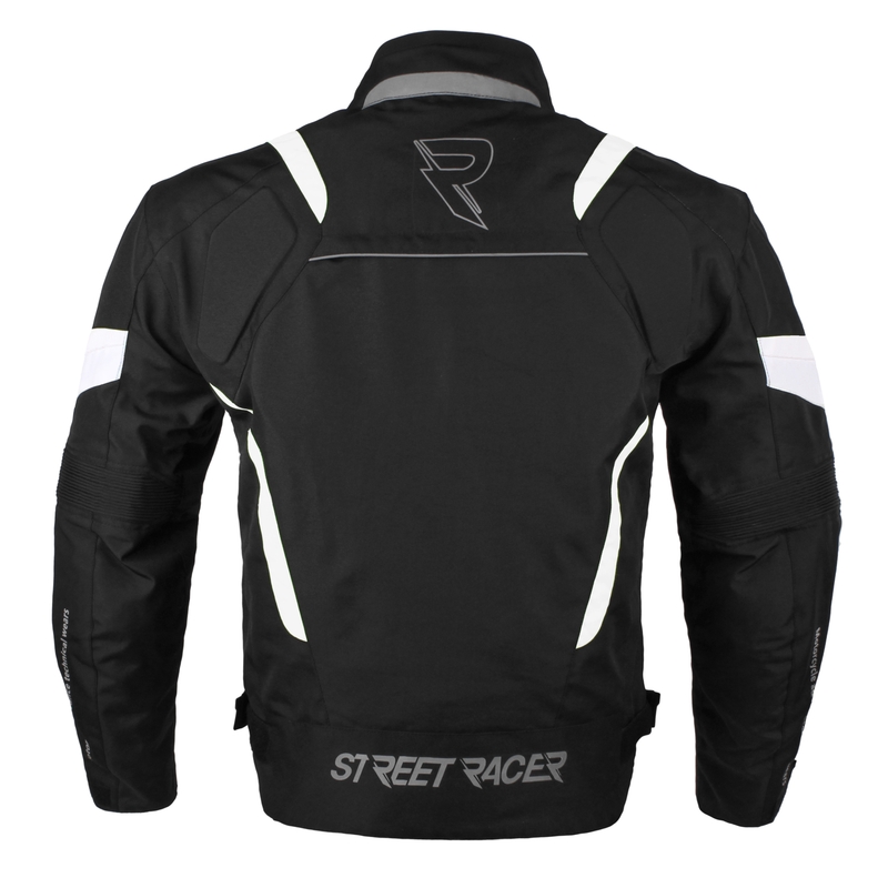 Bunda na motorku Street Racer Cyklon černo-bílá výprodej