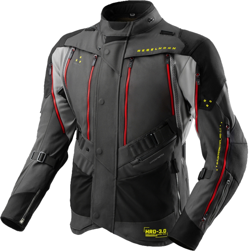 Giacca da moto Rebelhorn Hardy 3.0 antracite-grigio-giallo