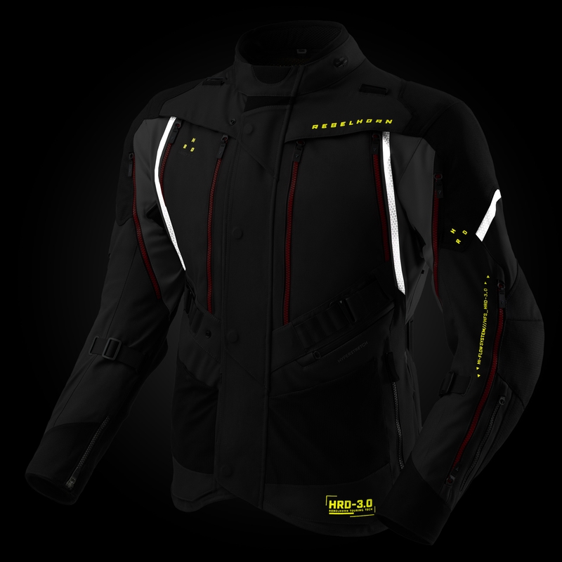 Giacca da moto Rebelhorn Hardy 3.0 antracite-grigio-giallo