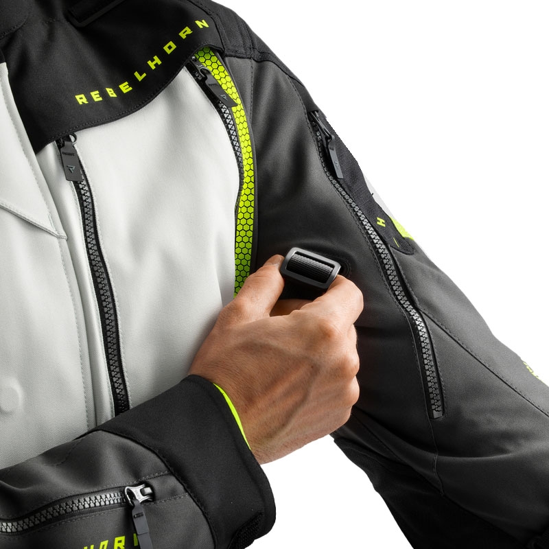 Giacca da moto Rebelhorn Hardy 3.0 nera-grigia-giallo fluo