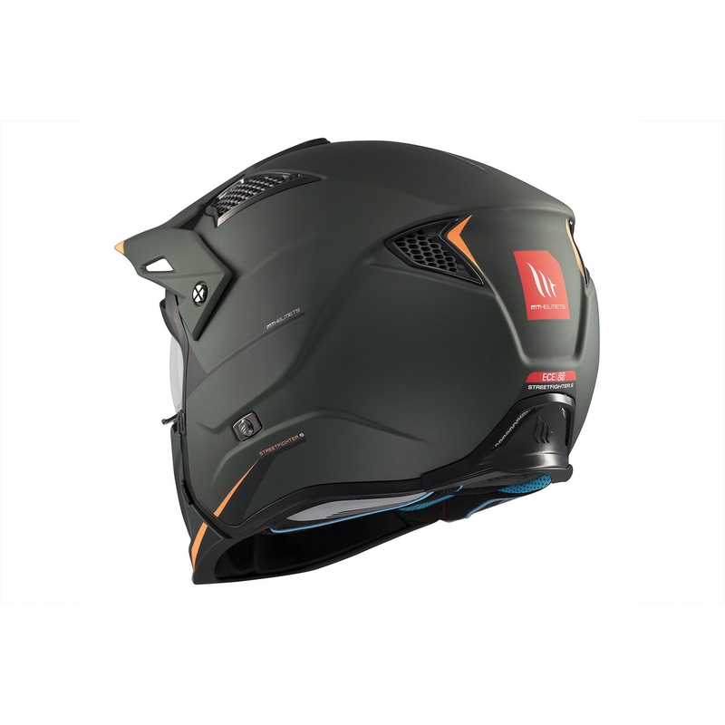 Casco jet con maschera MT Streetfighter SV S Solid A6 verde opaco con visiera iridium