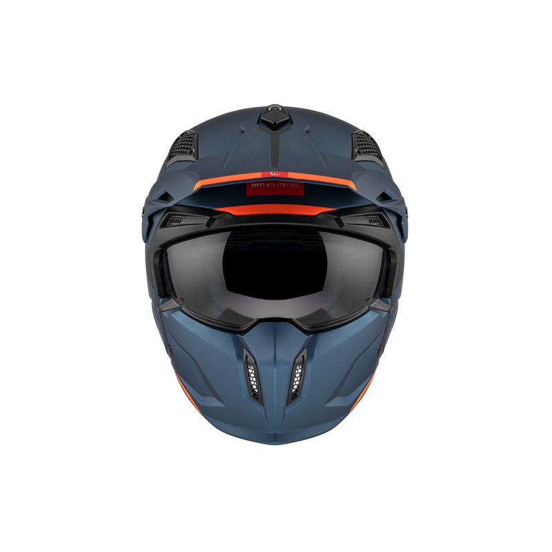 Casco jet con maschera MT Streetfighter SV S Solid A7 blu opaco con visiera iridium