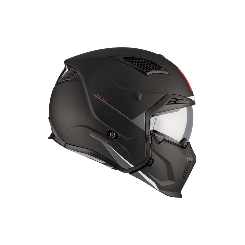 Casco jet con maschera MT Streetfighter SV S Solid A1 nero opaco con visiera iridium