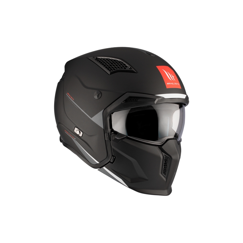 Casco jet con maschera MT Streetfighter SV S Solid A1 nero opaco con visiera iridium