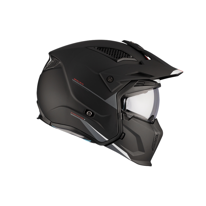 Casco jet con maschera MT Streetfighter SV S Solid A1 nero opaco con visiera iridium