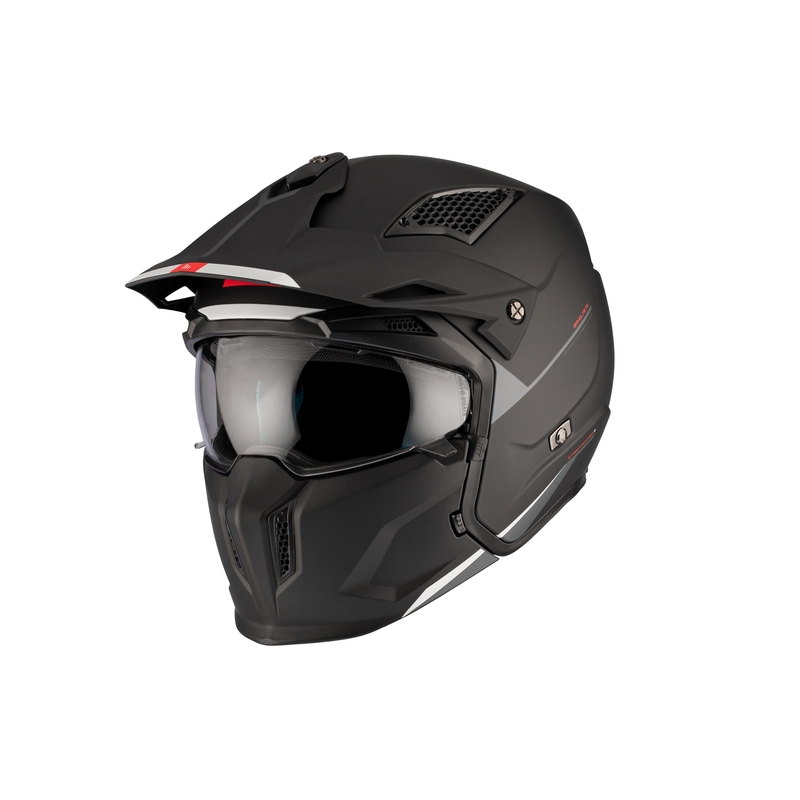 Casco jet con maschera MT Streetfighter SV S Solid A1 nero opaco con visiera iridium