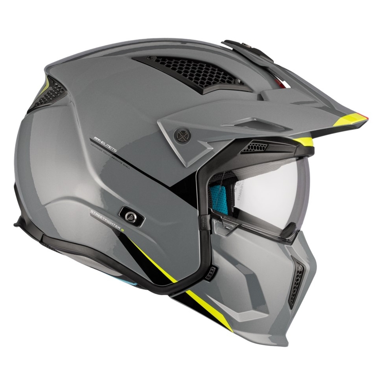 Casco jet con maschera MT Streetfighter SV S Solid A22 grigio lucido con visiera iridium
