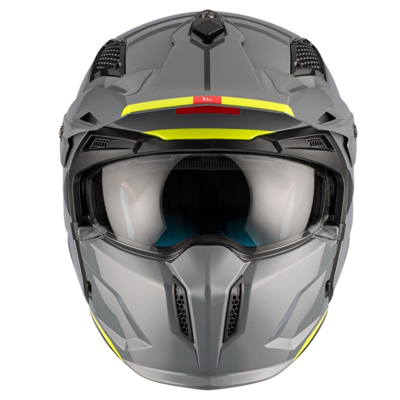 Casco jet con maschera MT Streetfighter SV S Solid A22 grigio lucido con visiera iridium