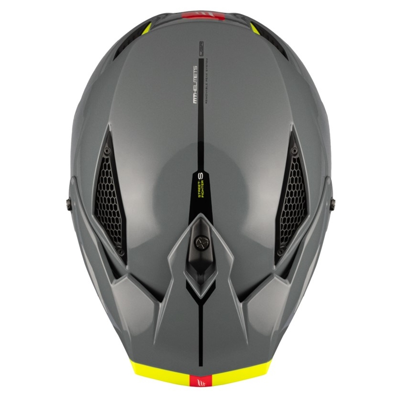 Casco jet con maschera MT Streetfighter SV S Solid A22 grigio lucido con visiera iridium